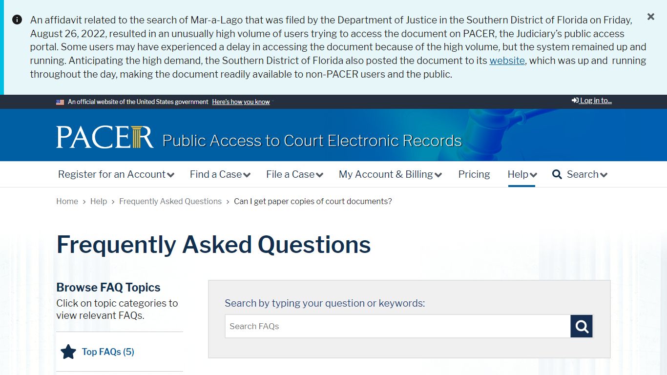 Can I get paper copies of court documents? | PACER: Federal Court Records